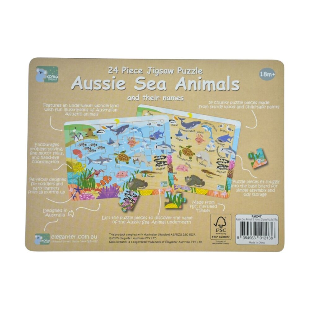 Koala Dream Aussie Sea Animals And Their Names Jigsaw Puzzle 18m+ (24 Pieces) — image 7