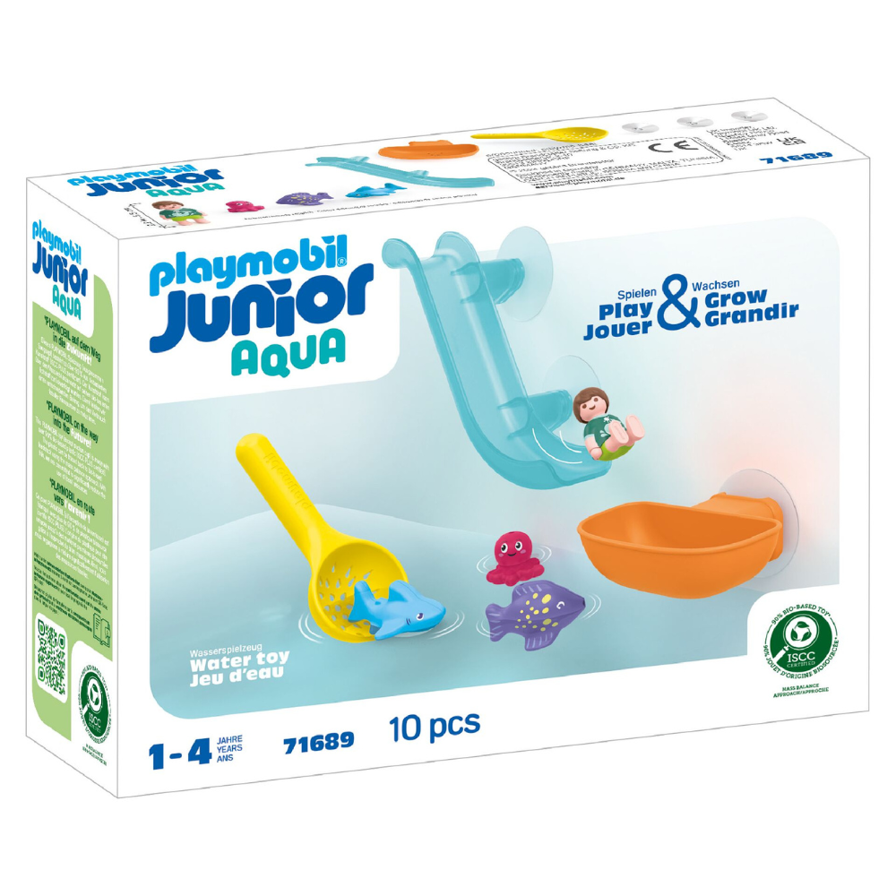 Playmobil Junior Aqua Water Slide-Sea Animal Kids Bathtime Toys 1y+ (10 Pieces)