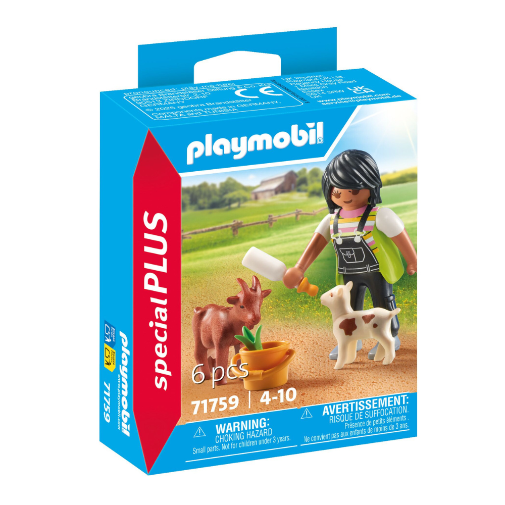 Playmobil 21x15cm Woman w/ Goats Kids/Children Action Figure Toy 4y+ (6 Pieces)