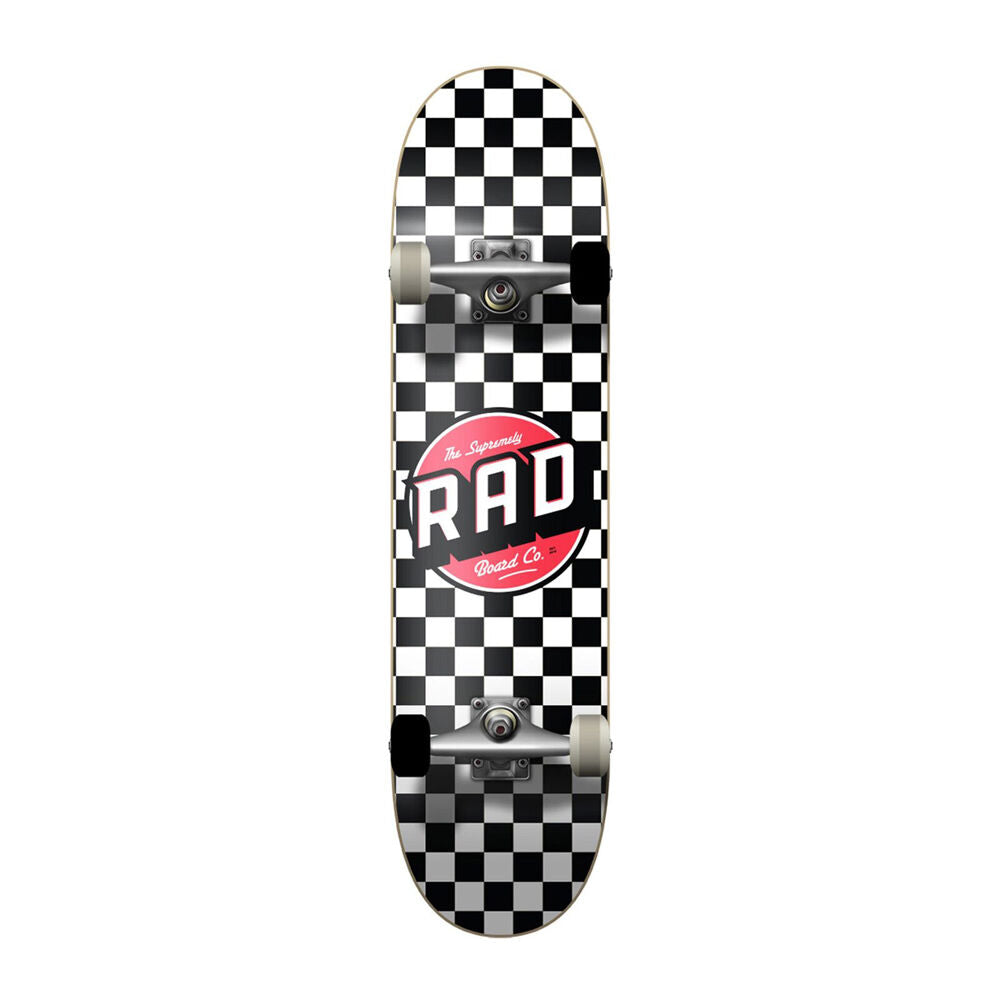 Rad Board CO Complete Skateboard Dude Crew Checkers Black/White Old Graphic 02