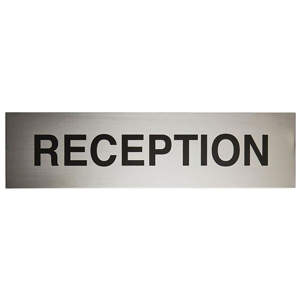 Sandleford 20cm Reception Sign Business/Restaurant Self Adhesive Signage Silver