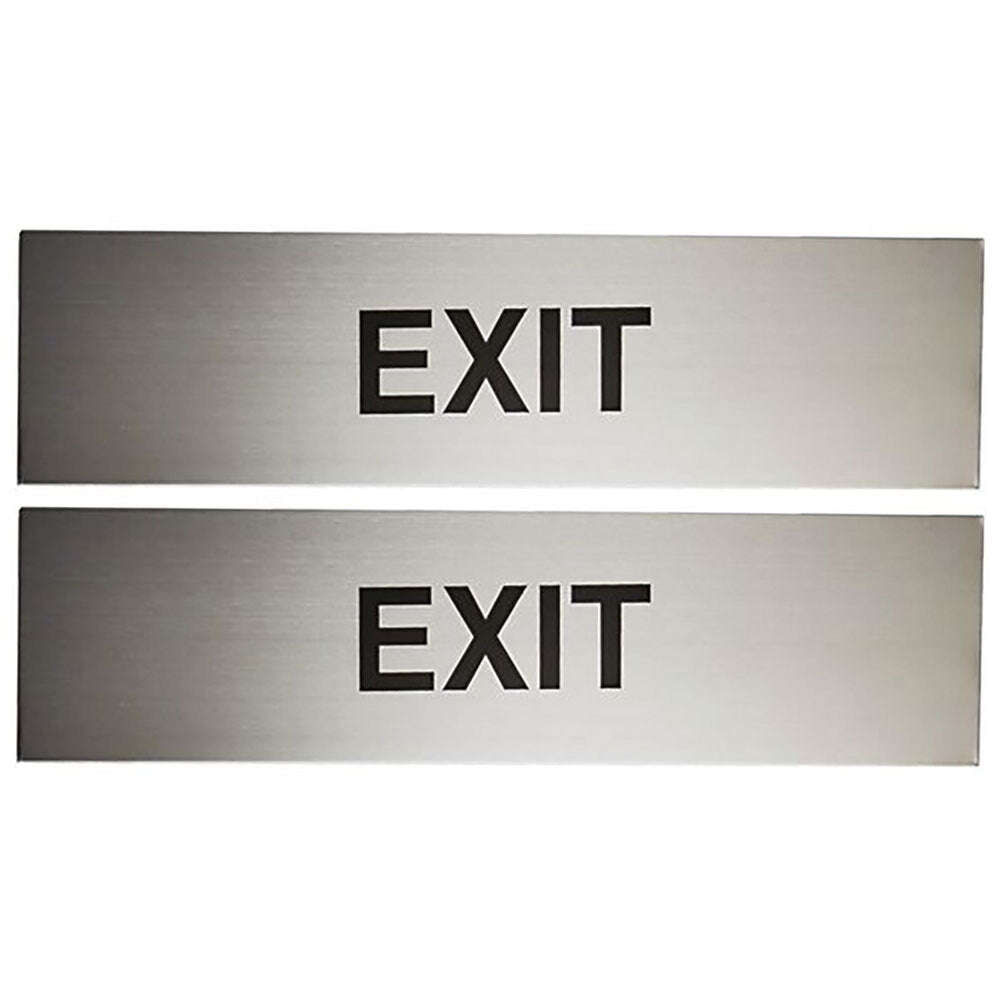Sandleford 20cm Metal Exit Sign Restaurant/Door Self Adhesive Signage Silver (2 Pack)