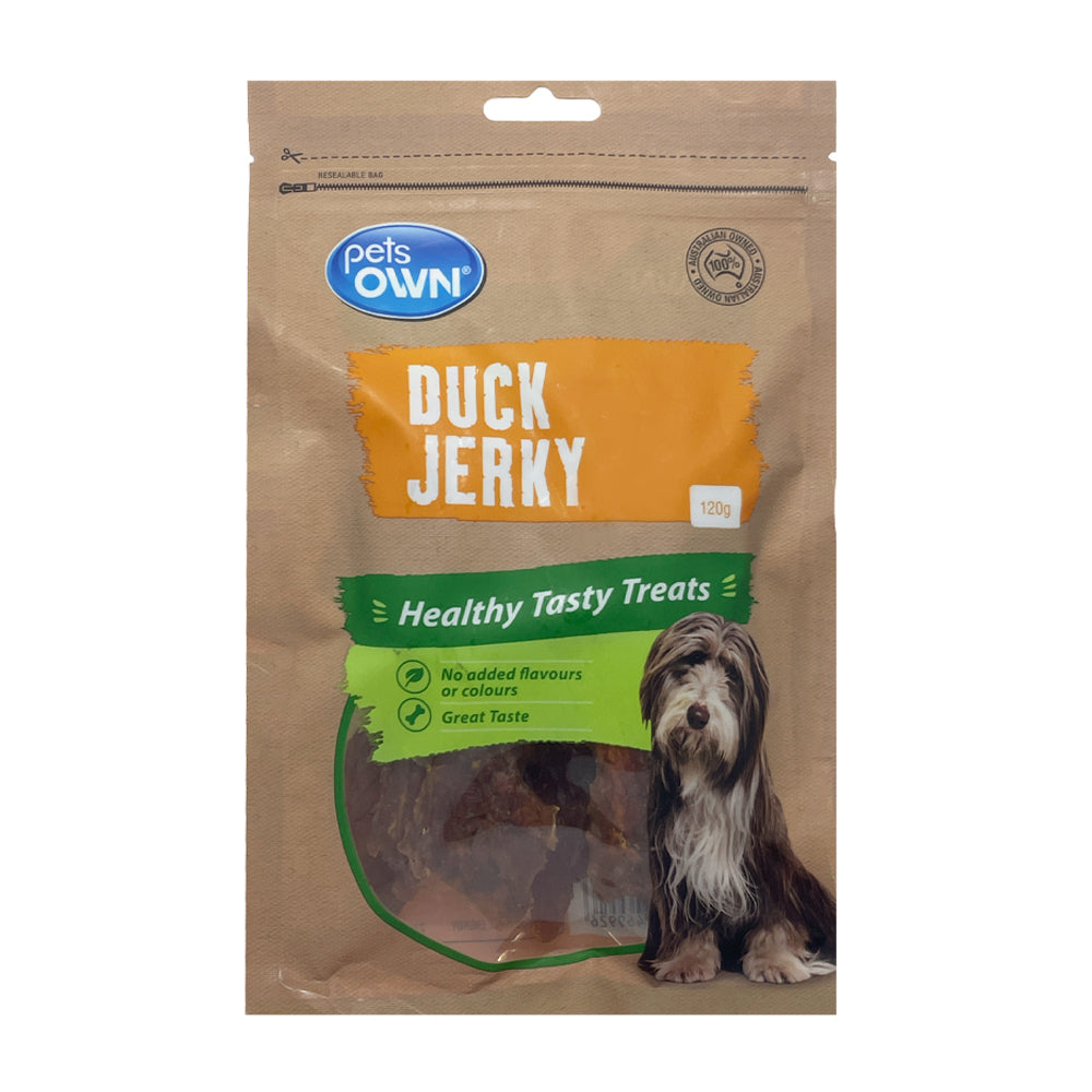 Pets Own Duck Jerky Healthy Chews Tasty Dog/Pet Treats/Food/Rewards/Snacks 120g