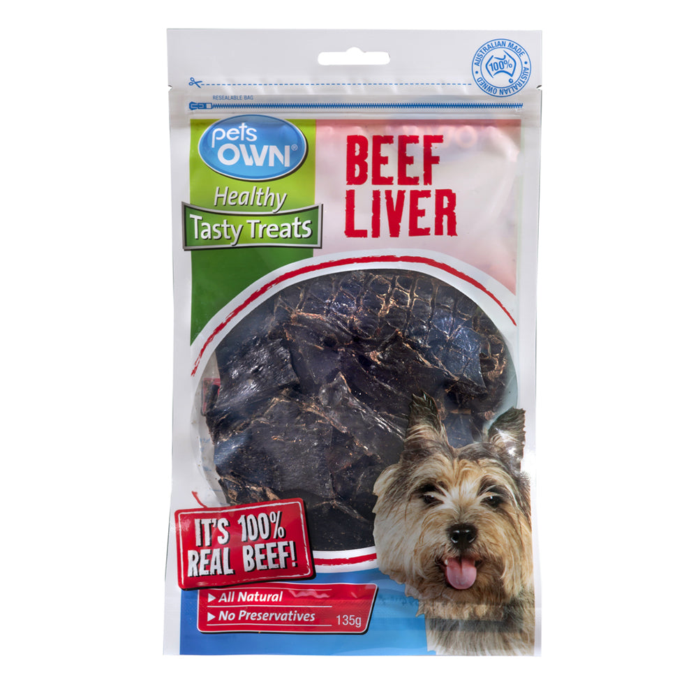 Pets Own Healthy Tasty Beef Liver Natural Dog/Pet Chews//Snacks/Rewards 135g