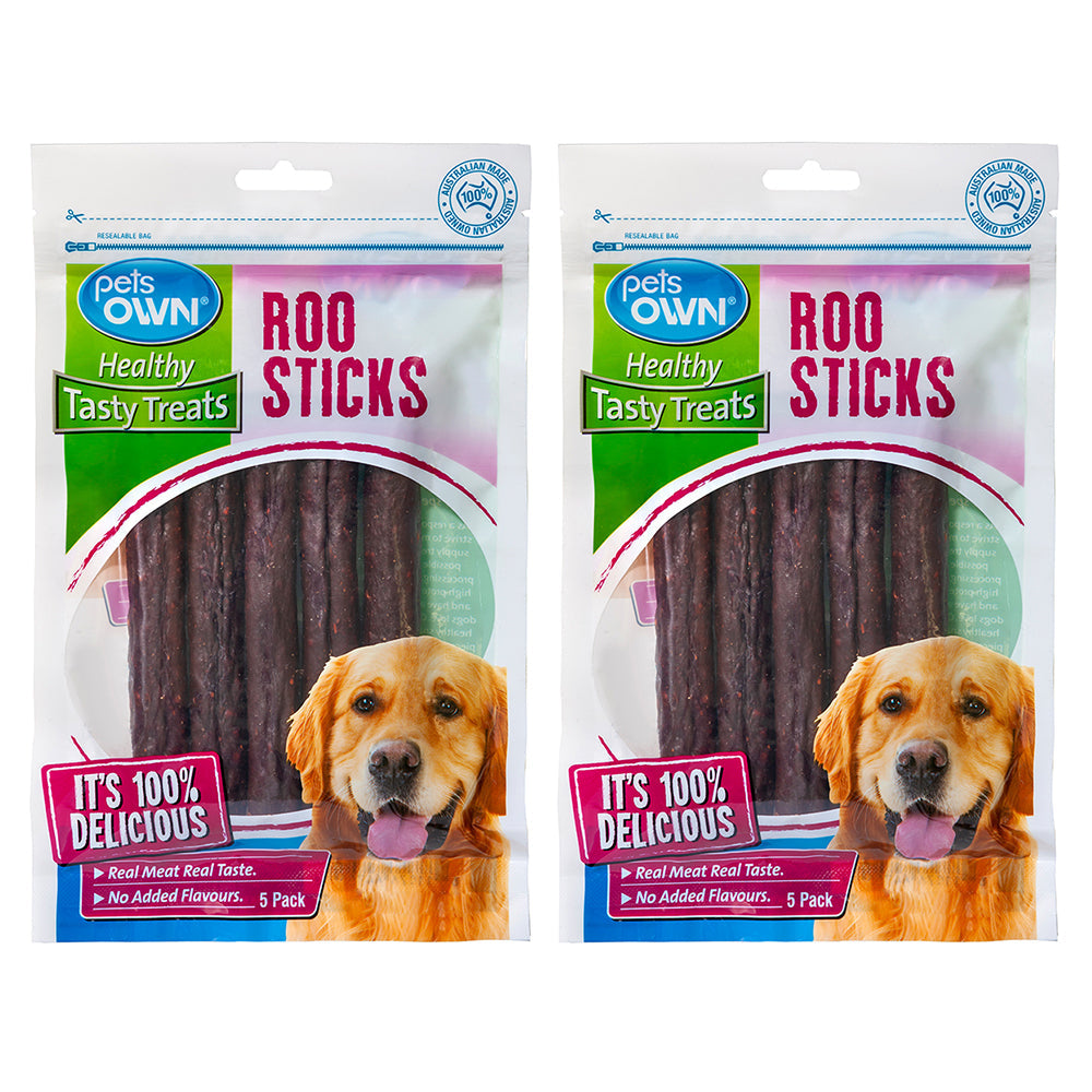 Pets Own Roo Sticks Healthy Tasty Chew Dog/Pet Treats/Food/Snacks/Rewards (10 Pack)