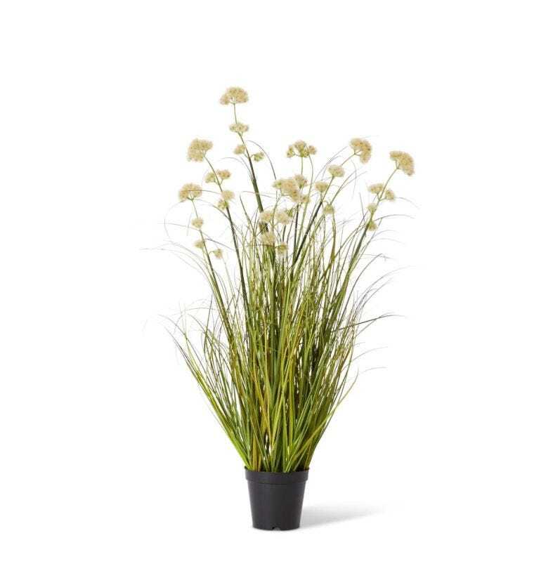 E Style 91cm Grass Pom Pom Reed Artificial Faux/Fake Potted Plant Decor GRN