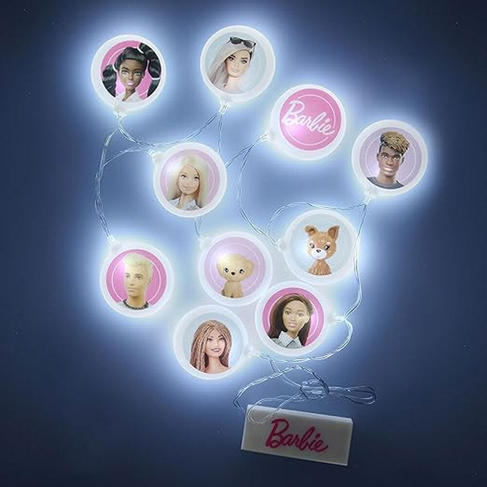 Barbie Doll Kids/Childrens Pink Bedroom String Glow Lights With Stickers 6+ — image 2