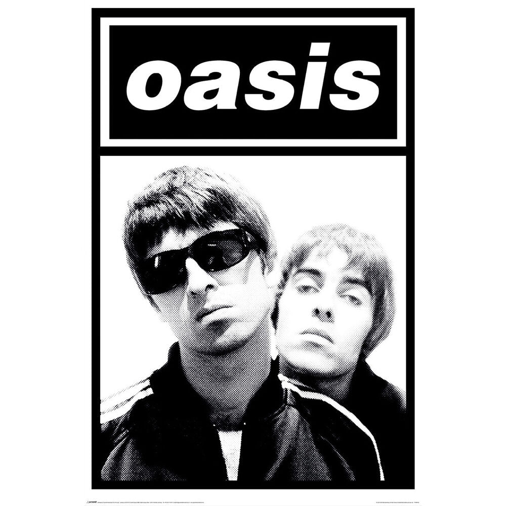 Oasis 61 x 91.5cm Black and White Gallaghers Regular Wall Poster/Print