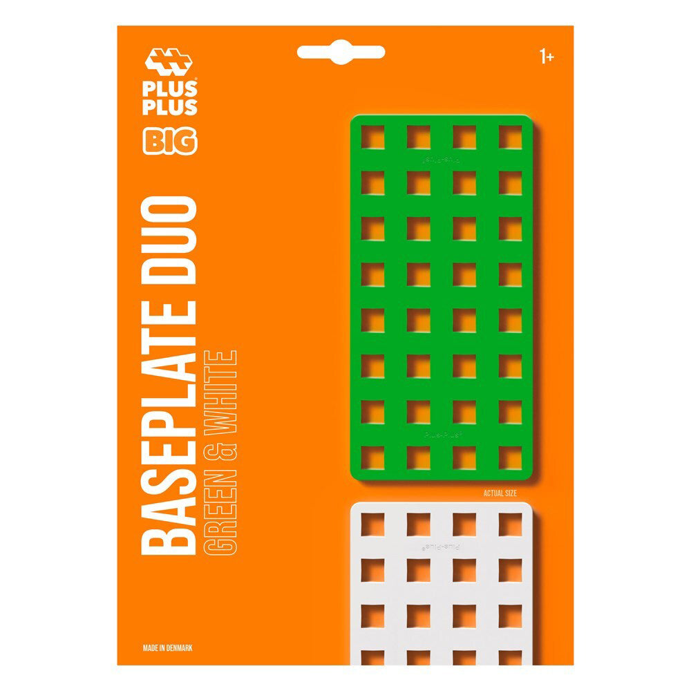 Plus-Plus Plus Plus Big 18x26cm Kids/Children 3D Puzzle Baseplates 5y+ White/Green (2 Pieces)