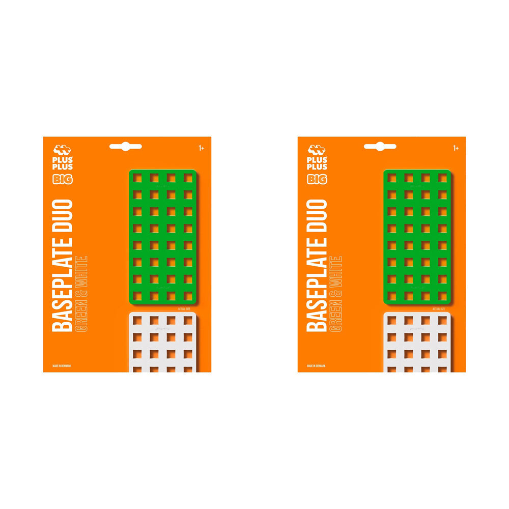 Plus-Plus 2pc Plus Plus Big 18x26cm Kids/Children 3D Puzzle Baseplates 5y+ White/Green (2 Pack)