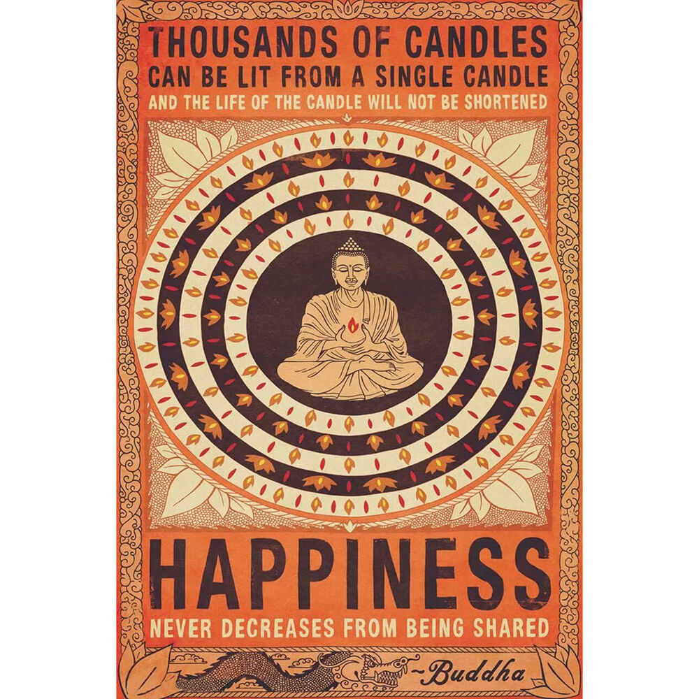 Impact Merch Buddha Happiness Poster Home/Room Wall Decor Display 91x61cm