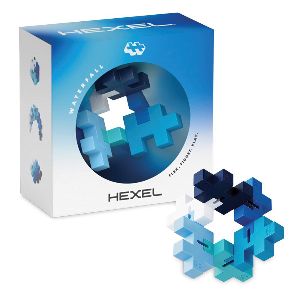 Plus-Plus Hexel Fidget Toy Waterfall Kids/Child 6-Interconnected Blocks 3y+ (2 Pack) — image 2