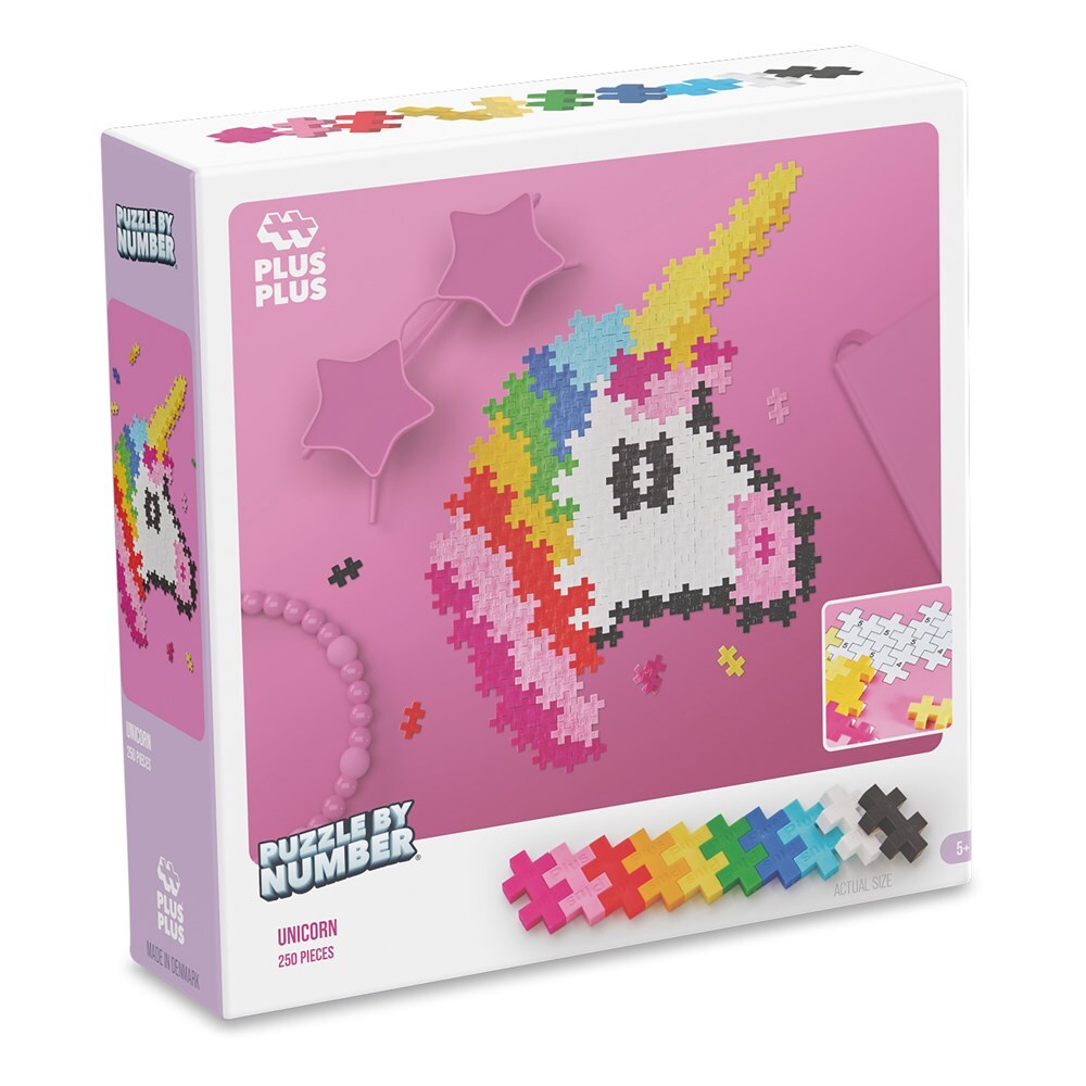 Plus-Plus Puzzle by Number Unicorn Creative Kids Learning Fun Toy 5y+ (250 Pieces)
