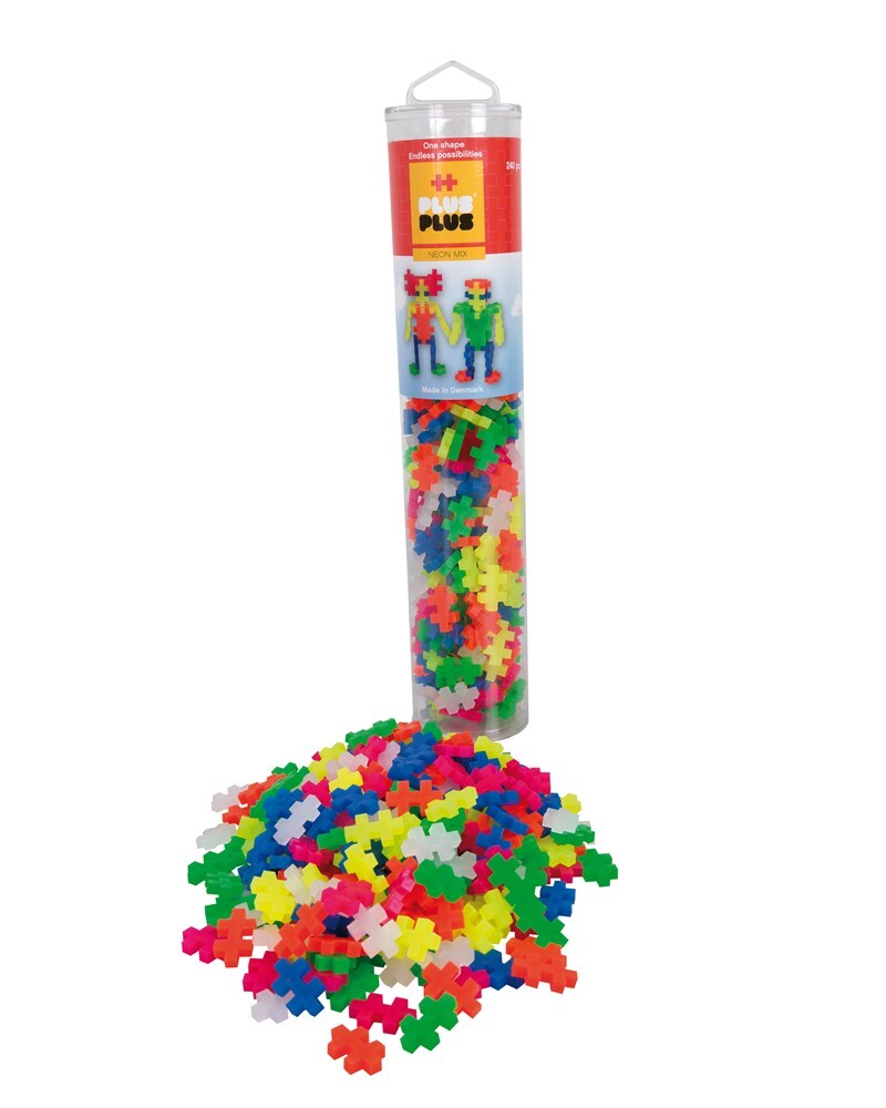 Plus-Plus Neon Mix Tube 2D Building Puzzle Kids Activity Learning Toy 5y+ (240 Pieces)