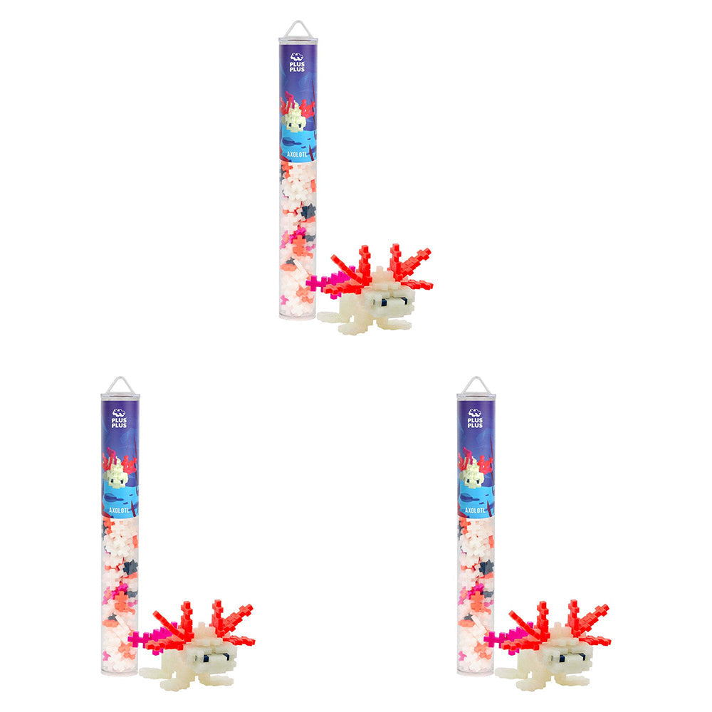 Plus-Plus 100pc Plus Plus 3.5x28cm Axolotl Kids/Children Educational 3D Puzzle Toy 5y+ (3 Pack)