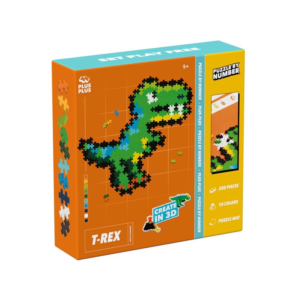 Plus-Plus Puzzle By Number T-Rex Building Blocks Toy Kids 5y+ (250 Pieces)
