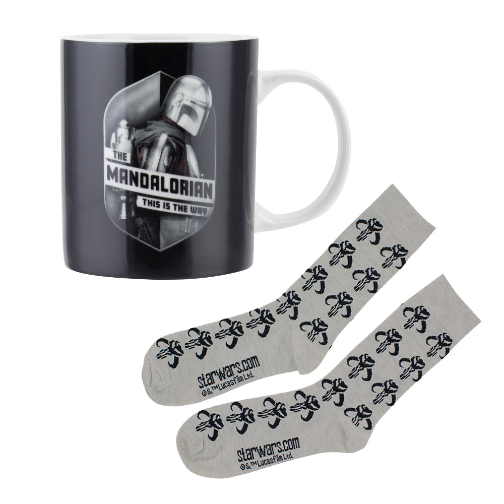 Star Wars Mandalorian This Is The Way Decorative Mug/Sock Gift Set Black/Grey