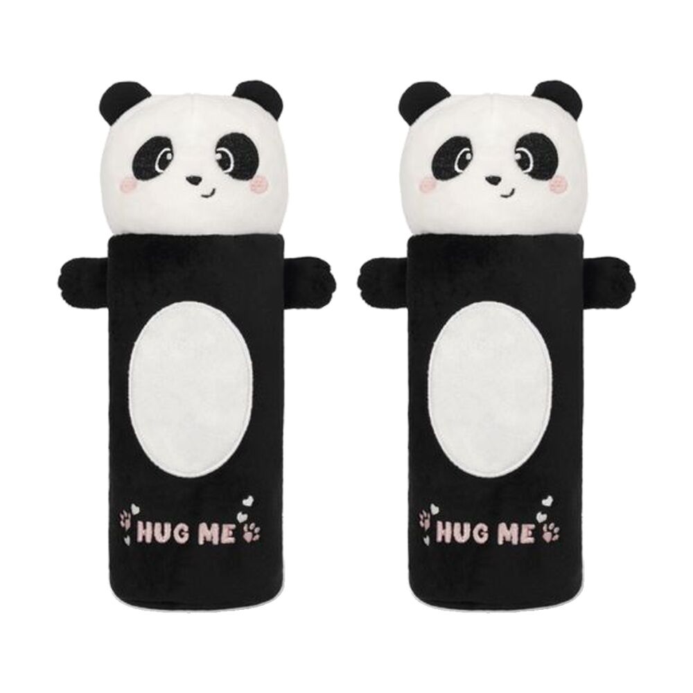 Legami Plush Pencil Case Panda Theme Super Soft w/Zip Kids Stationery 3y+ (2 Pack)