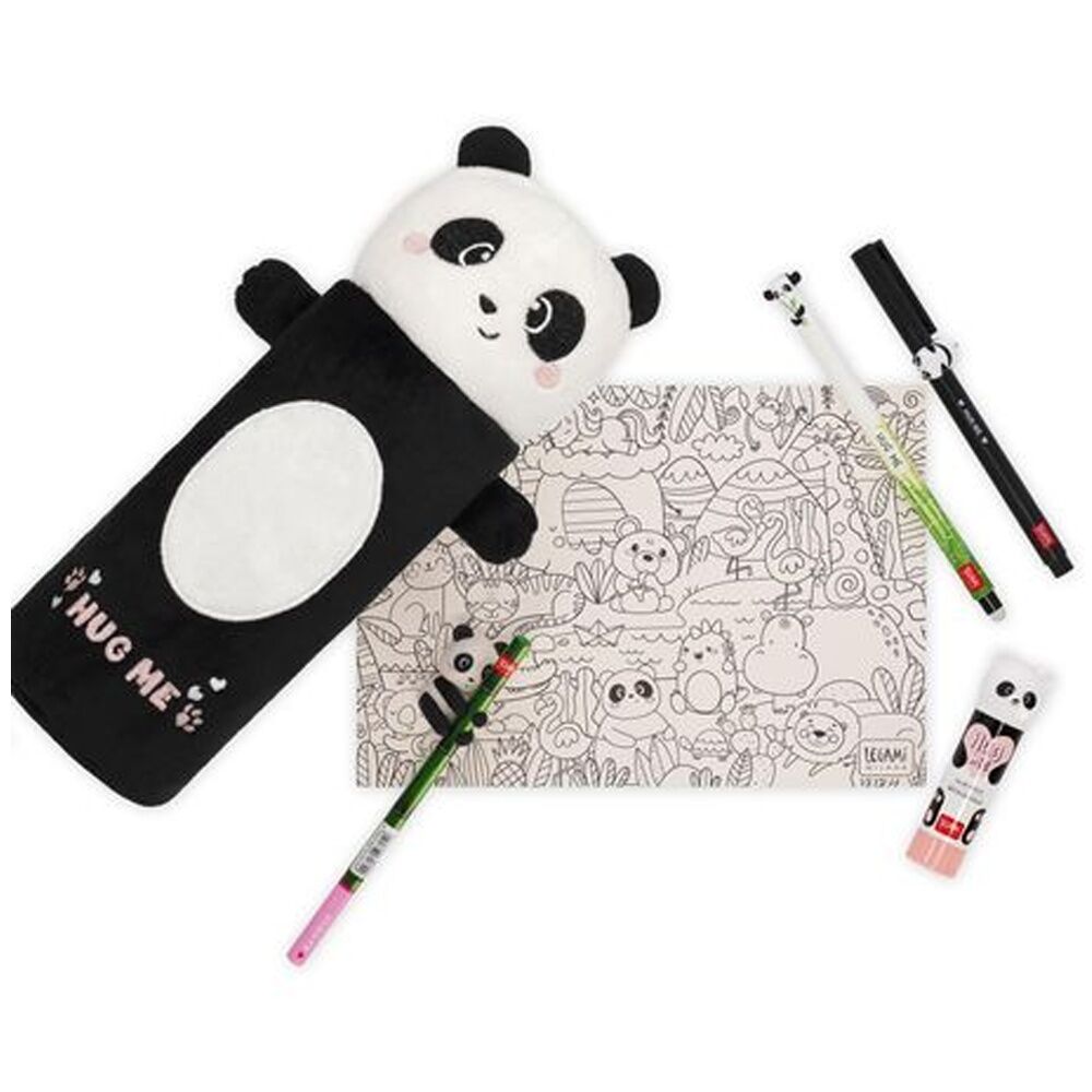 Legami 3y+ Plush Pencil Case Panda Theme Super Soft w/Zip Kids Stationery — image 6