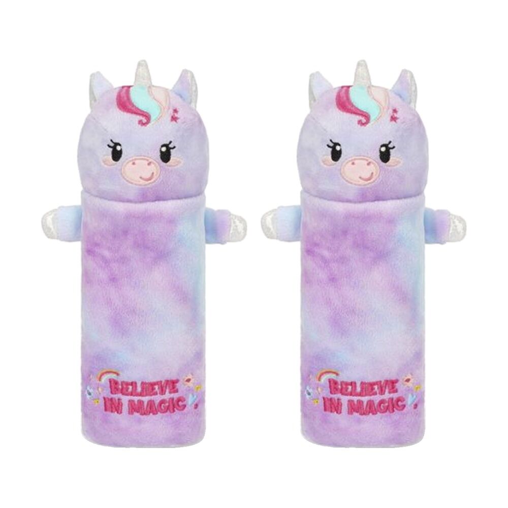 Legami Plush Pencil Case Unicorn Theme Super Soft w/Zip Kids Stationery 3y+ (2 Pack)