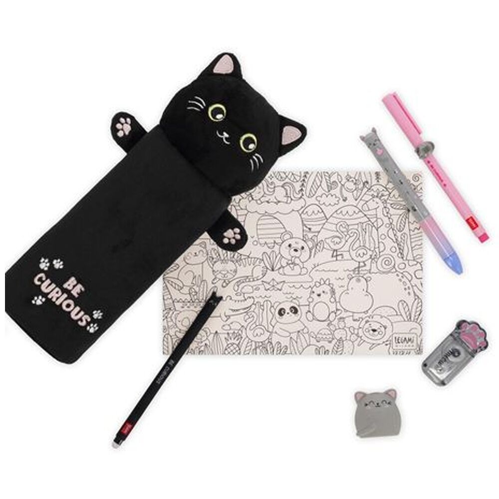 Legami Plush Pencil Case Kitty Theme Super Soft w/Zip Kids Stationery 3y+ (2 Pack) — image 7
