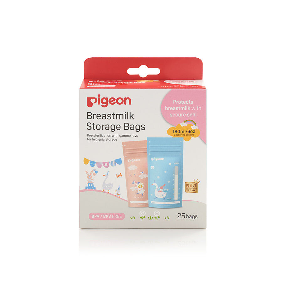 Pigeon 25pc Pigeon Breastmilk Storage Bags Animals 180ml Secure Seal (2 Pack) — image 3