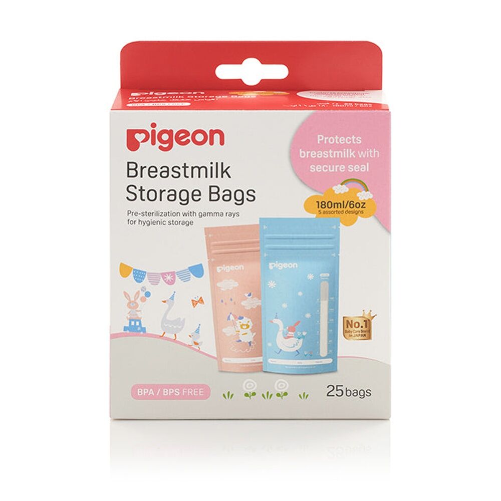 Pigeon Breastmilk Storage Bags Animals 180ml Secure Seal (25 Pieces) — image 2