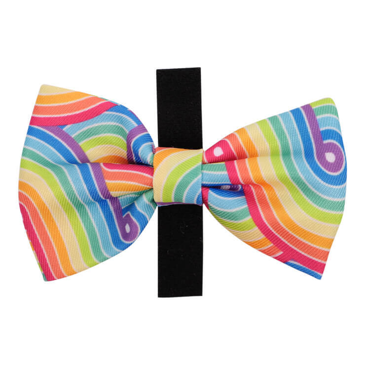 Eco-Pup Themed Dog/Pet Dress Up Costume Bow Tie Rainbow Coloured Pattern (4 Pack)