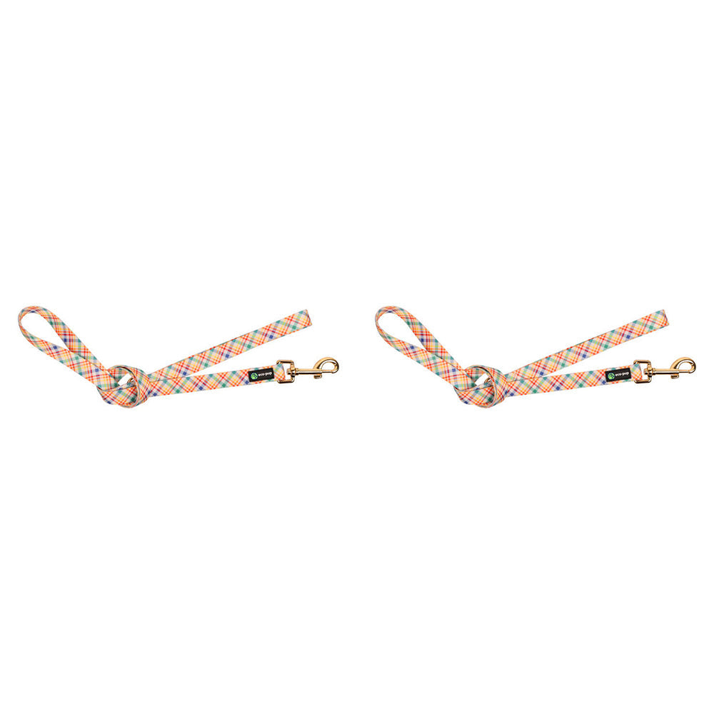 Eco-Pup Dog Walking Lead/Leash 120cm Narrow 20mm Check (2 Pack)