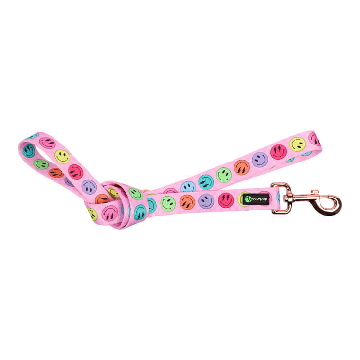Eco-Pup Dog Outdoor Walking Durable Lead/Leash 120cmx25mm Smiley Pattern