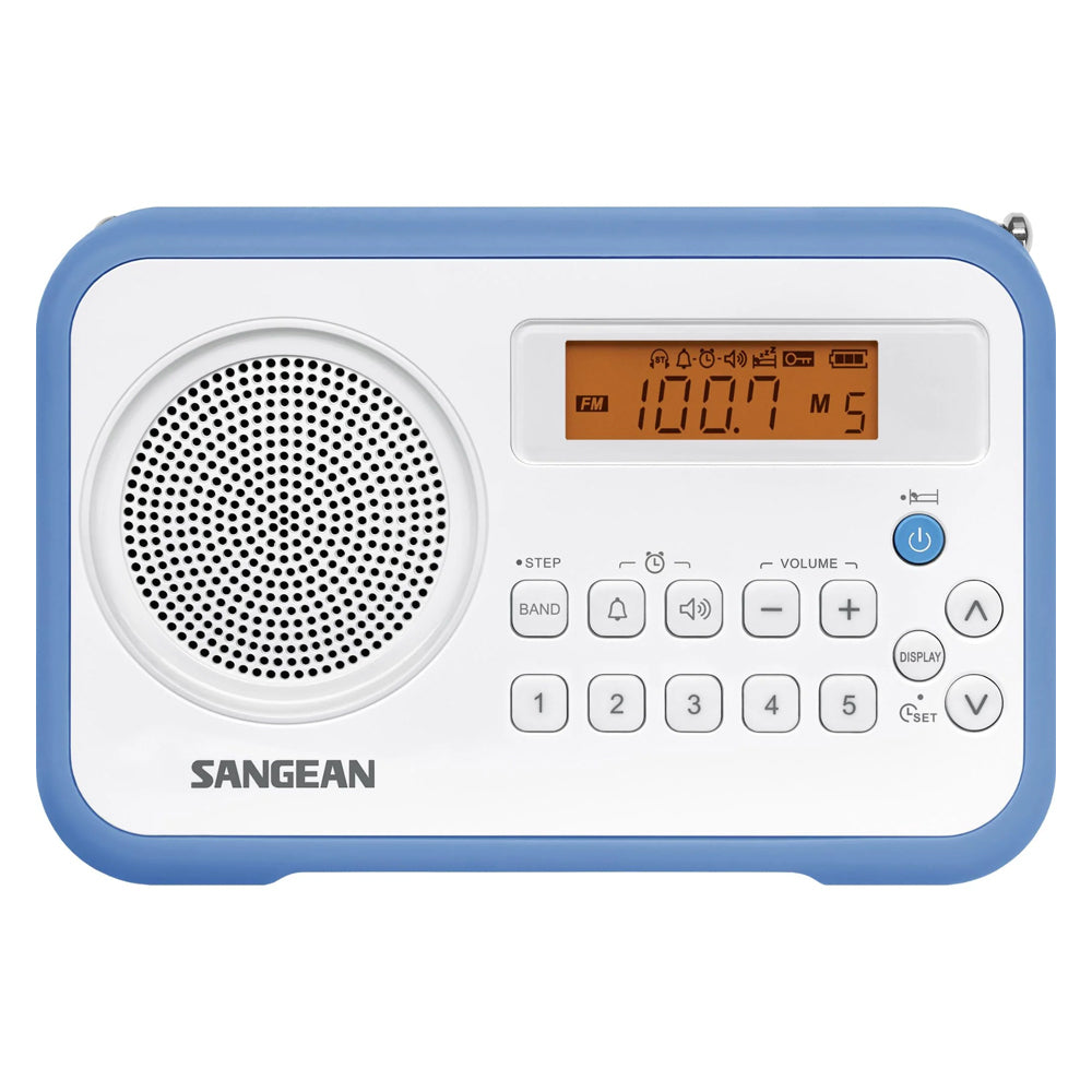 Sangean PRD18 AM/FM Radio Digital Tuning 16.6cm Portable Receiver White/Blue — image 2