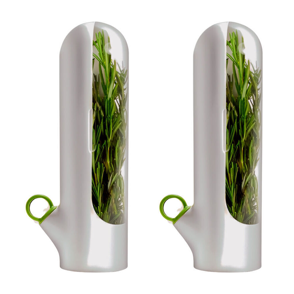 Prepara Fresh Herb Savor Mini Fridge Storage Container 24.38cm White (2 Pack)