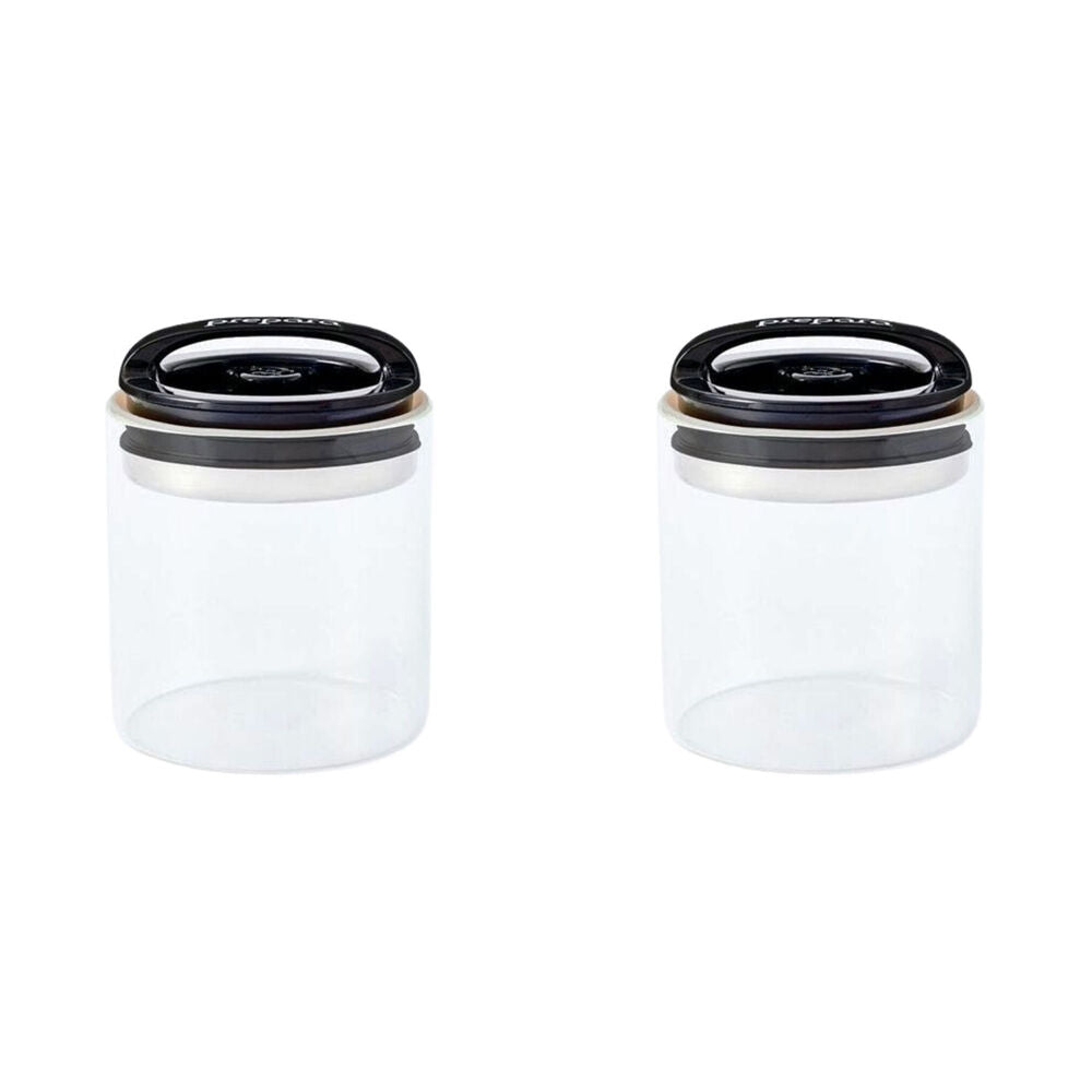 Prepara Evak 468ml Airtight Food Storage Container w/ Handle Small Black (2 Pack)