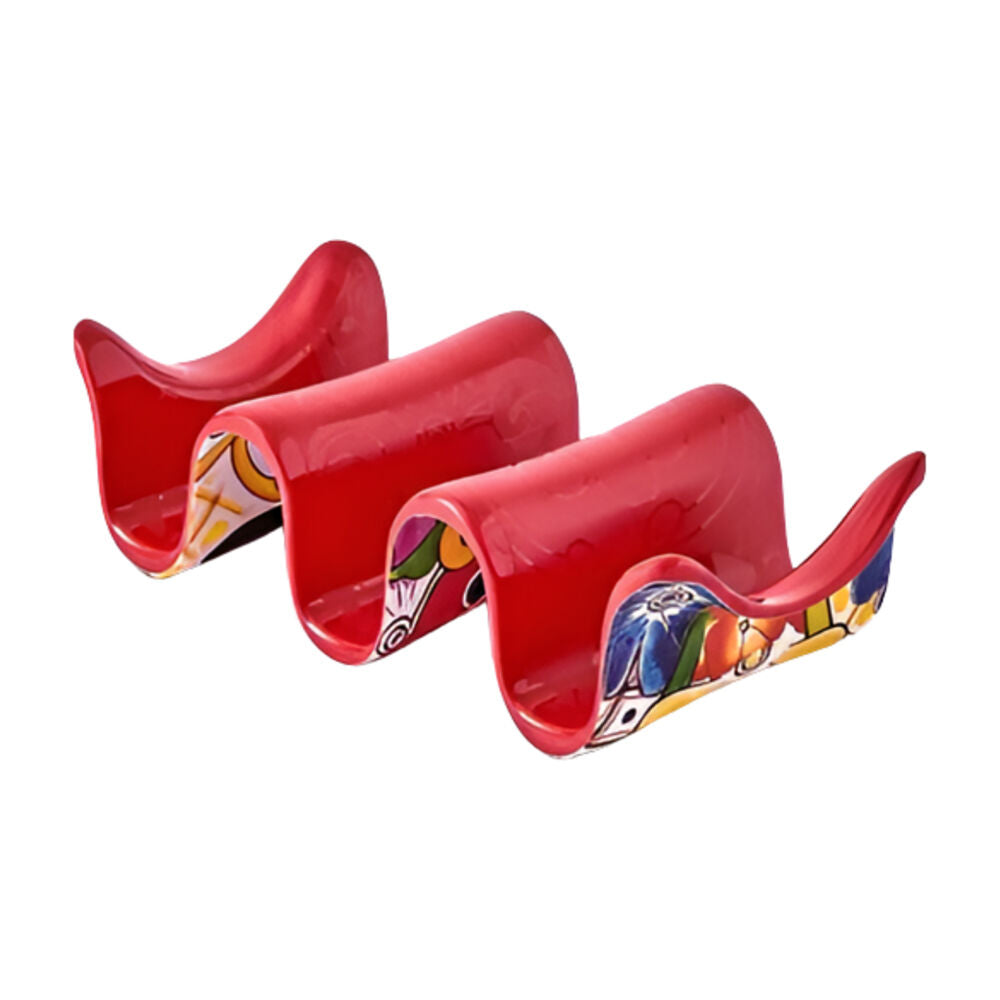 Prepara 18cm Red Melamine Multiple Tortilla Taco Serving Holder Stand — image 2