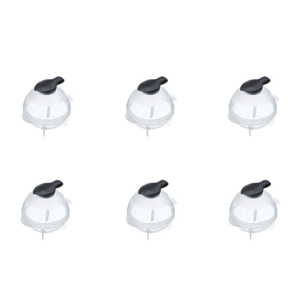 Prepara Jumbo Slow-Melting Cocktail Drink Ice Ball Sphere Mould 7.8cm Black (6 Pack)