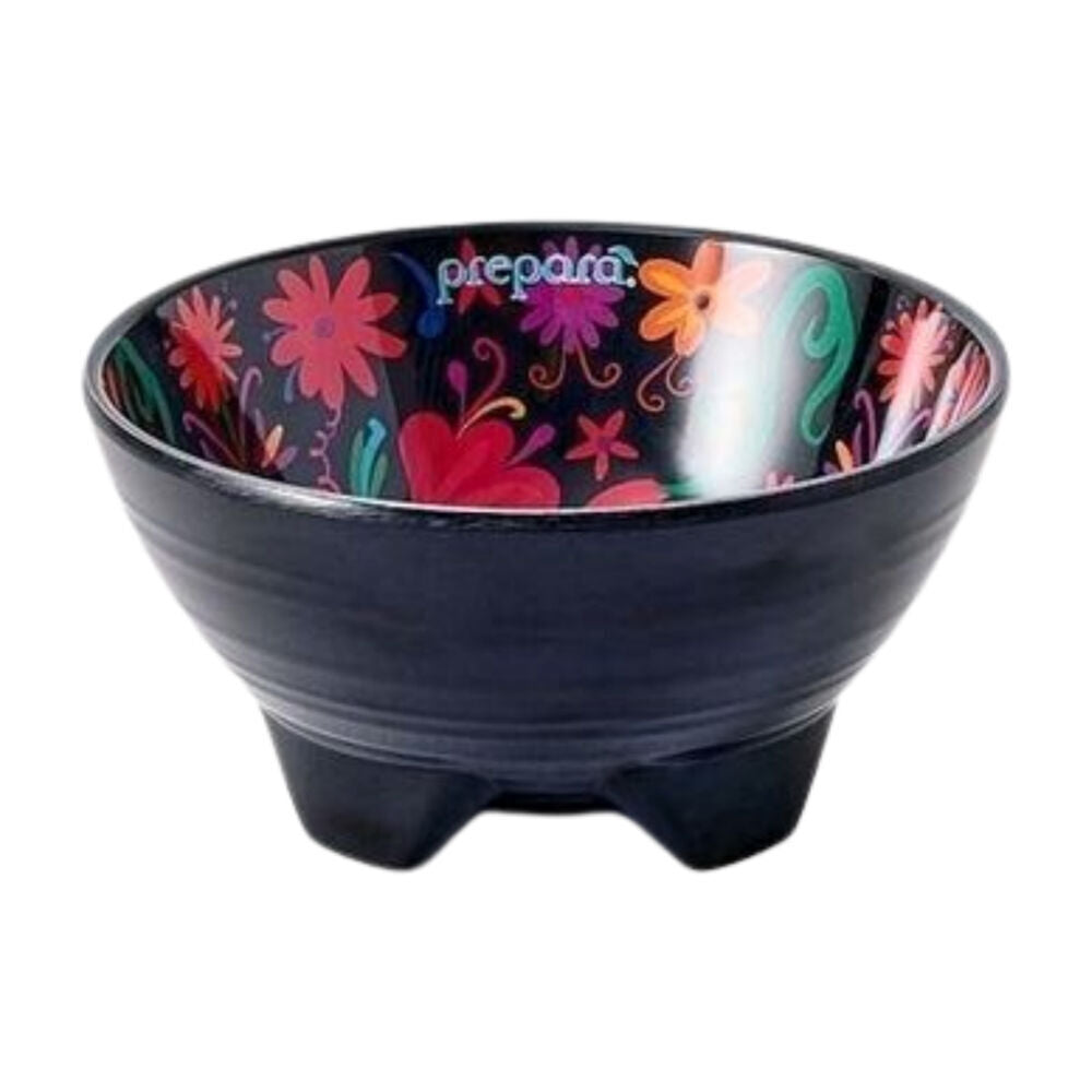Prepara 4in Black Melamine Tortilla Taco Party Serving Bowl Day of the Dead Ed