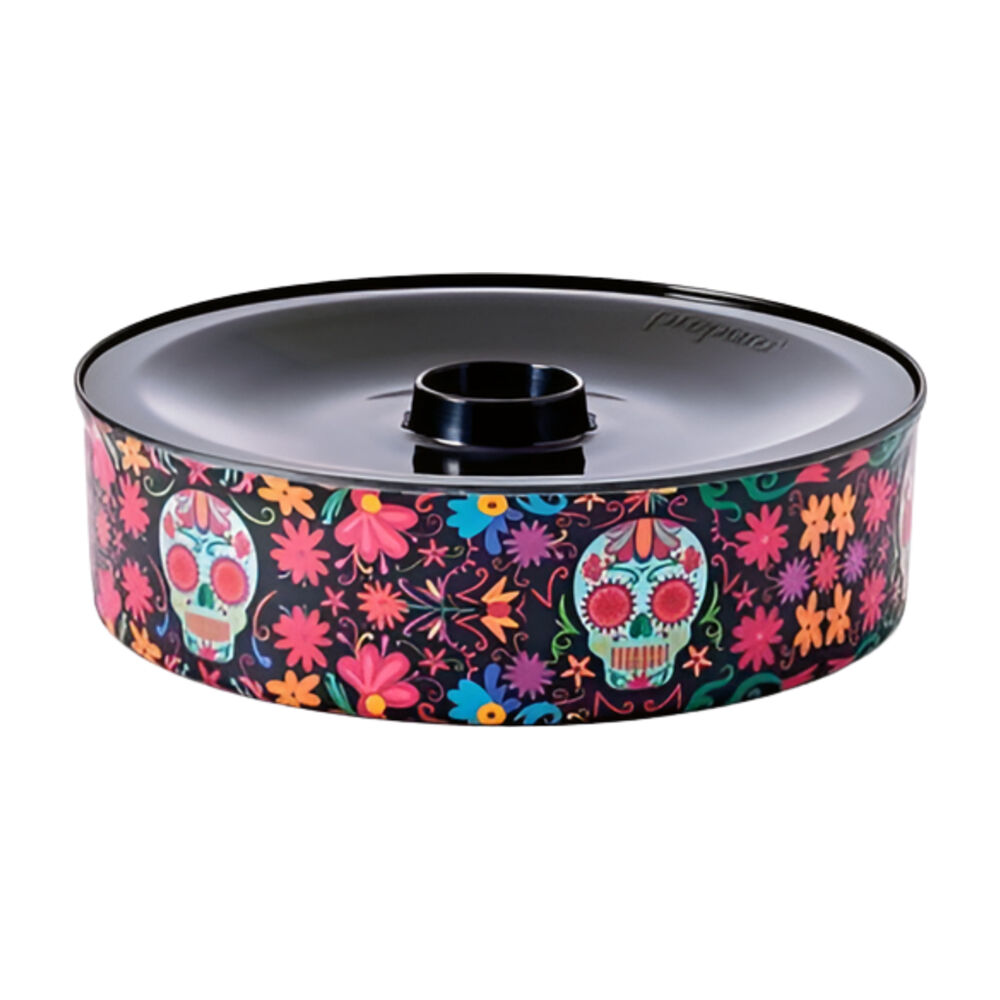 Prepara 25.4cm Black Melamine Tortilla Holder w/ Lid Day of the Dead Edition — image 3
