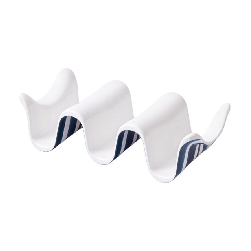 Prepara Taco Holder Multiple Coastal Stripe Melamine Kitchenware - Blue/White — image 2