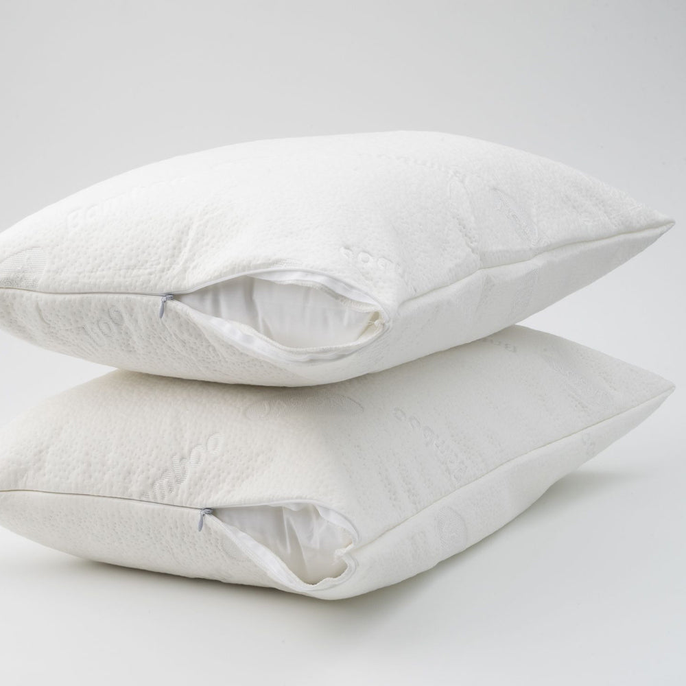 Jason Rectangle Bamboo Blend Waterproof Soft Pillow Protector Cover White (2 Pack) — image 3