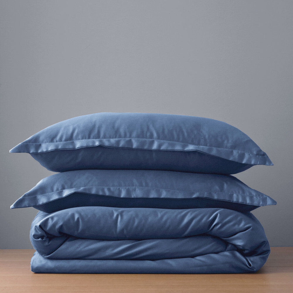 Canningvale Queen Bed Quilt Cover Set Bedding Palazzo Royale 1000TC Bombay Blue — image 3