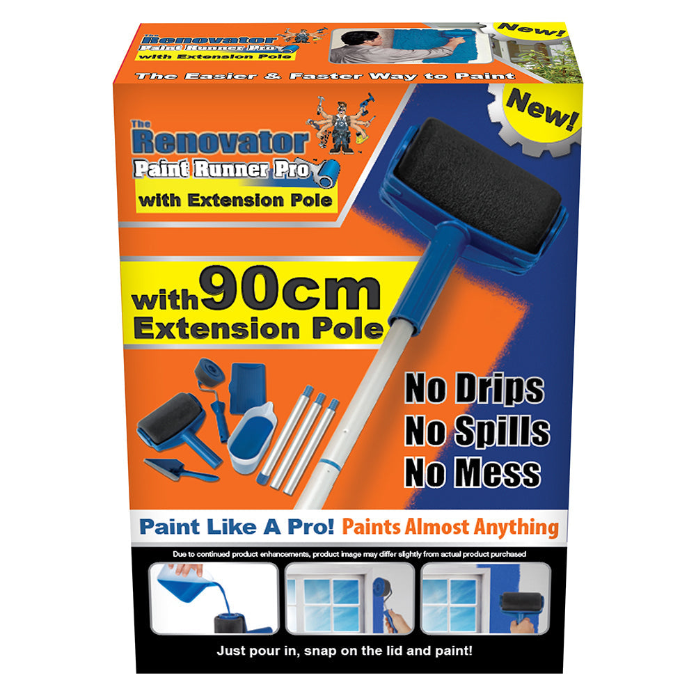 The Renovator Paint Runner Pro Direct Feed Paint Roller w/ Extension Pole