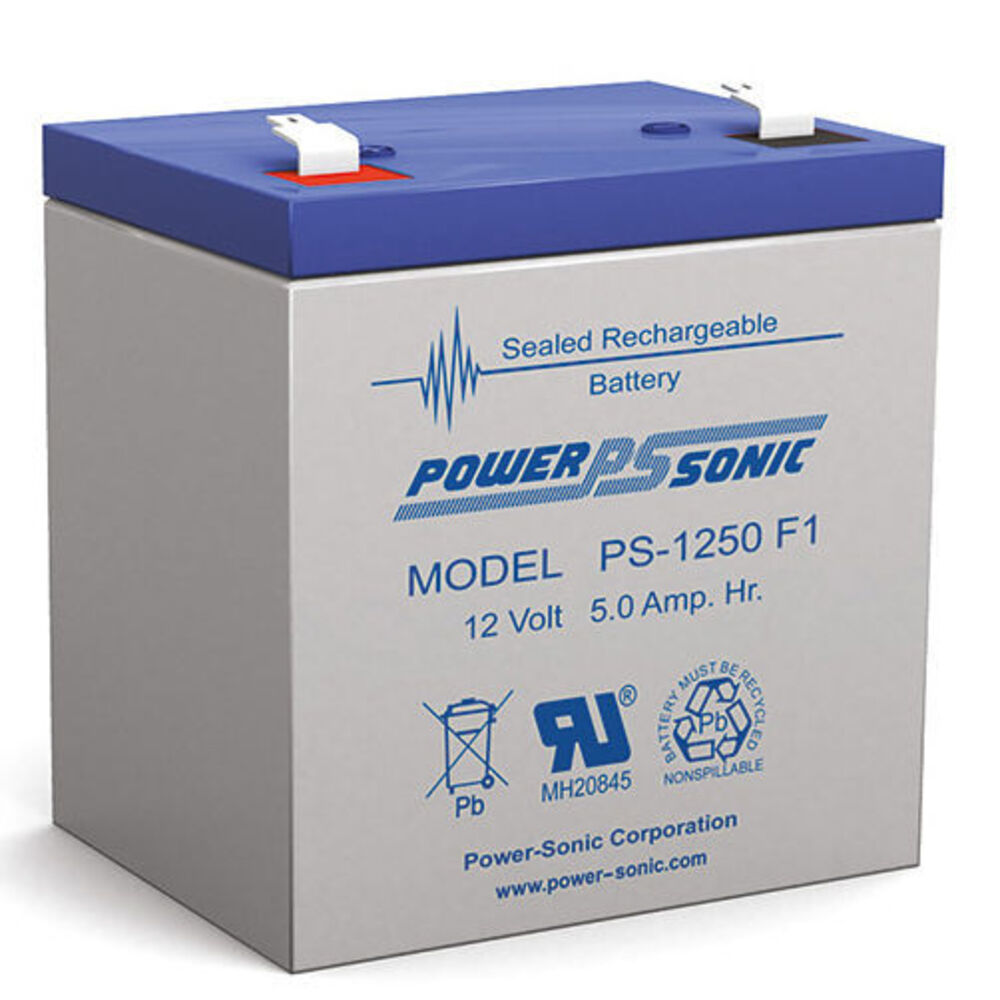 Power Sonic Powersonic Ps1250 12V 5Amp Sla Rechargeable Battery F1 Terminal Sealed Lead Acid