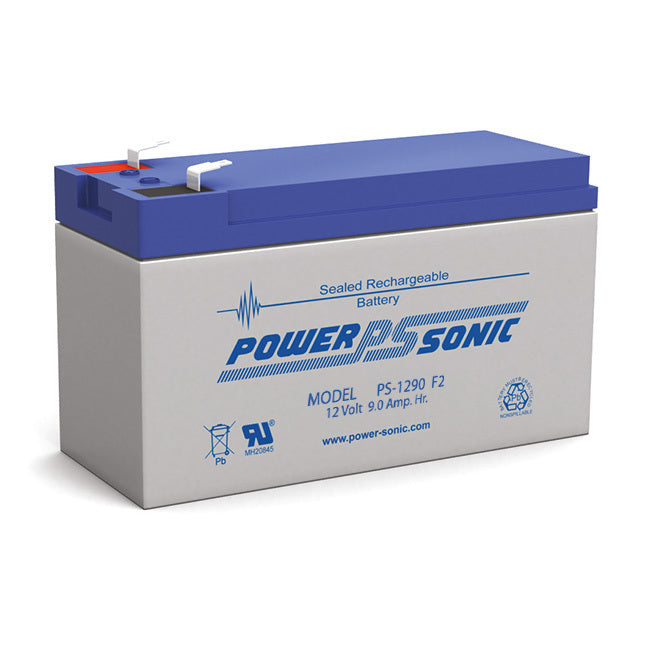 Power Sonic PS1290 12V 9AH Rechargeable Battery F2 Terminal Sealed Lead Acid — image 2
