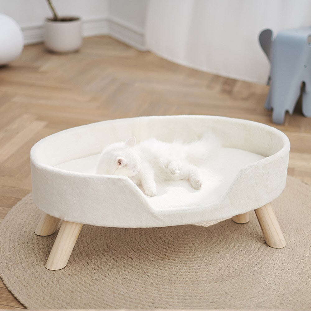 Petsbelle Snowmelt Sleeping/Scratcher Kitten Hideaway Pet Lounge Cat Bed White — image 2