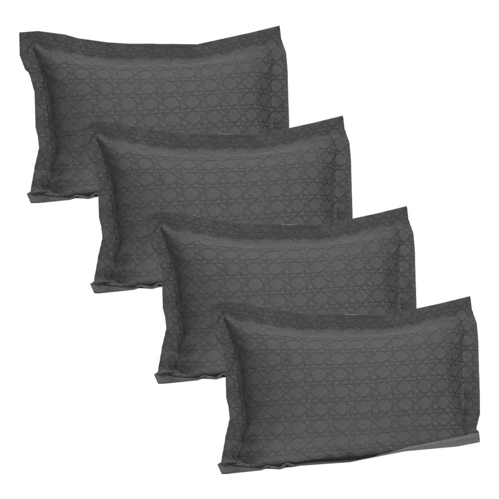 Jason Commercial Villa Premium Matelasse Pillow Sham 48x73cm Slate 300GSM (4 Pack)
