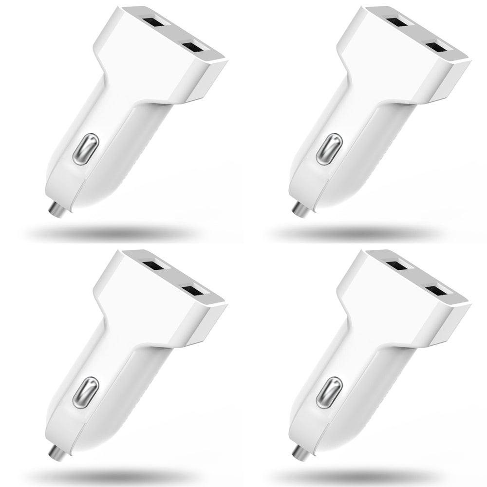 Pushstart 12W Dual Port Charge USB-A Cigarette Lighter Car Charger for iPhone/Android (4 Pack)