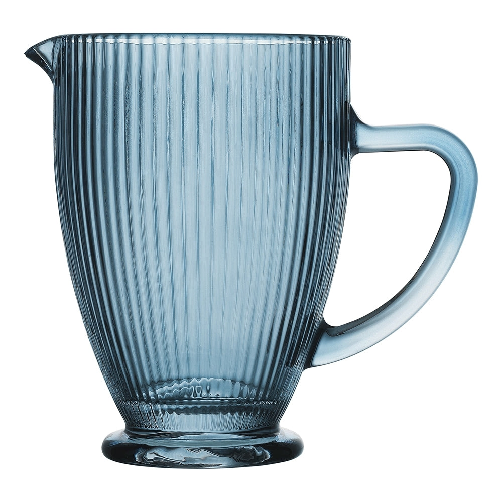 Porto Brittany 1.2L/20cm Glass Jug Water/Juice Container Pitcher w/ Handle Bleu