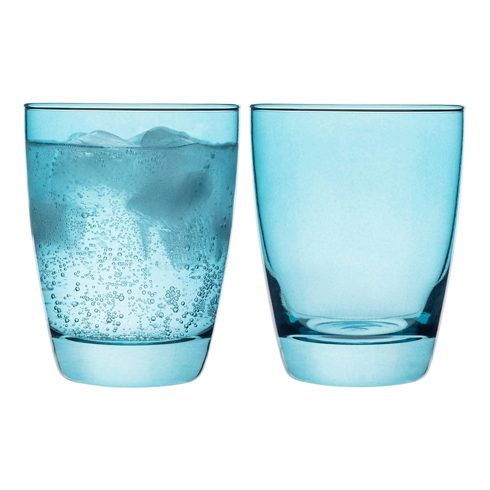 Porto Estelle 300ml Glass Tumbler Water/Juice Drinking Cup Set Round Green (6 Pieces)