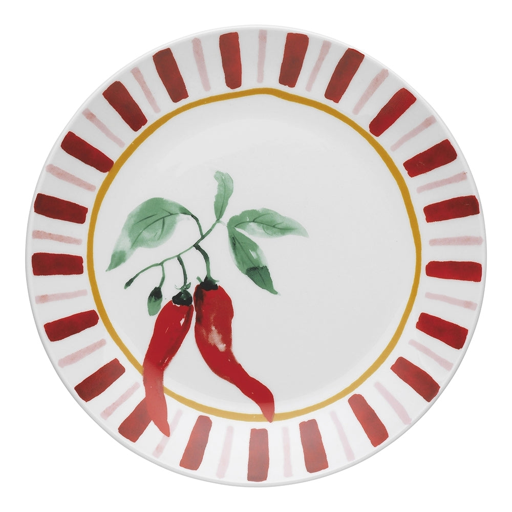 Porto Cucina 20cm Porcelain Side Plate Food/Snack Dish Tableware Round Chilli