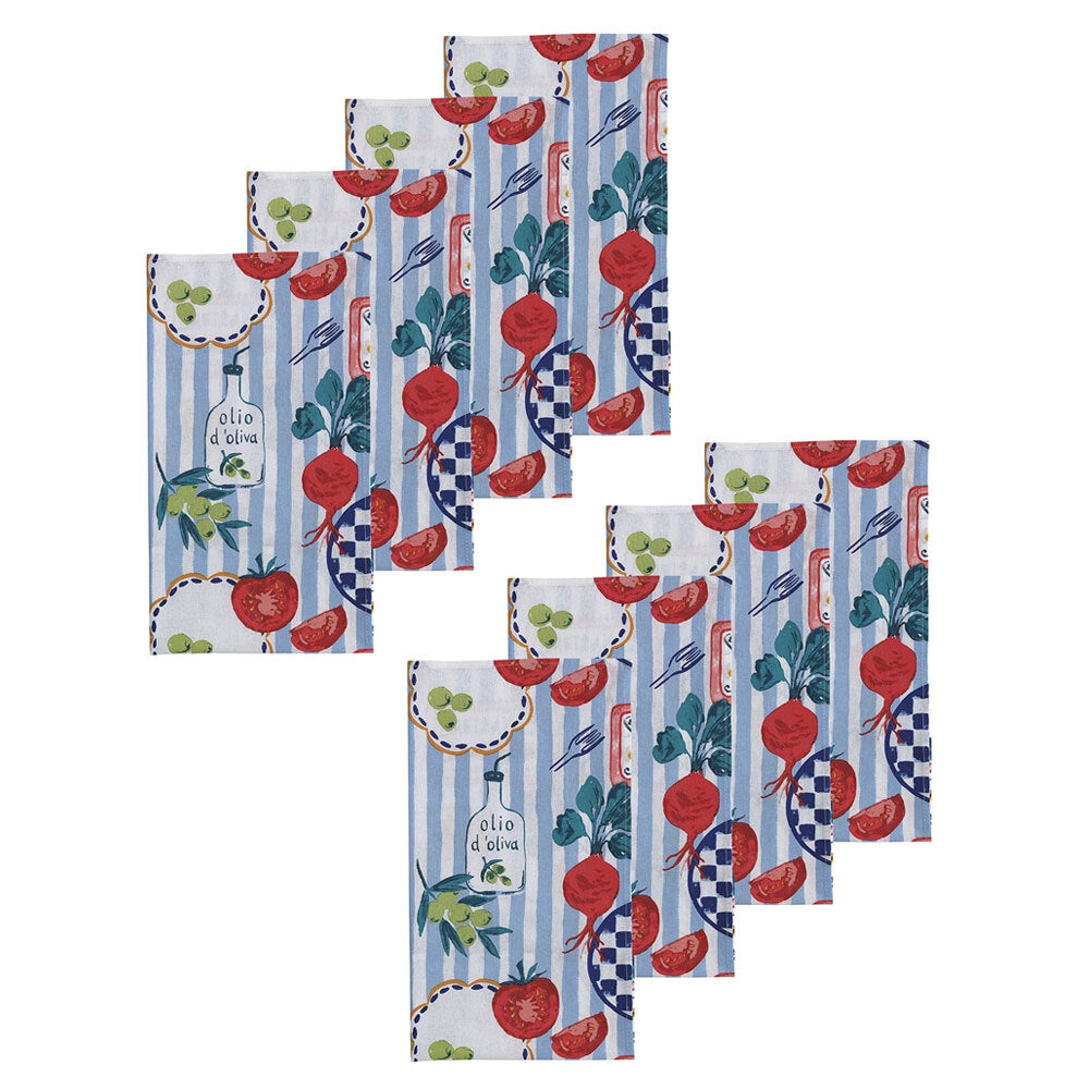 Porto 4pc Porto Cucina Cotton 45cm Square Napkins Table Cloth Home Decor Tableware (2 Pack)